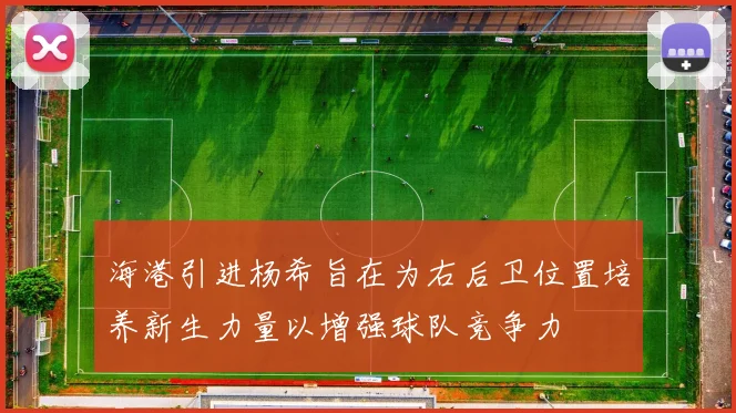 海港引进杨希旨在为右后卫位置培养新生力量以增强球队竞争力